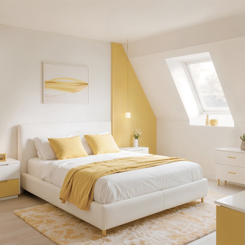 Modern Bedroom Design with Yellow Accent Décor