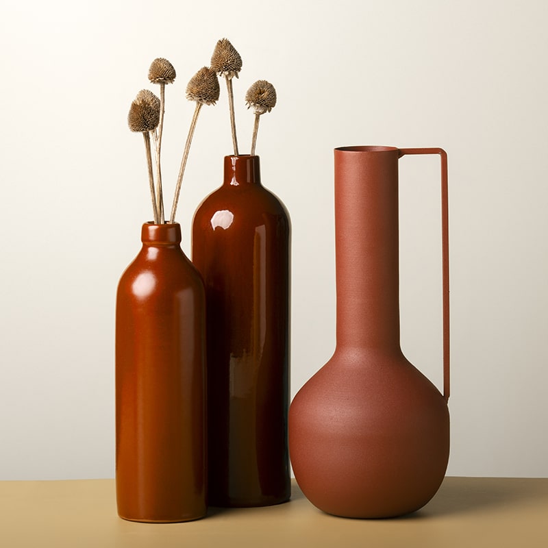 Close-Up Arrangement of Modern Vases