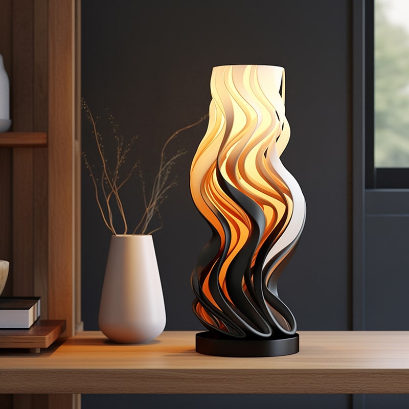 Elegant Handcrafted Wooden Decorative Lamp